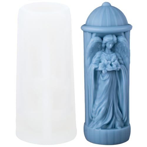 XIAOSHUI 3D Jungfrau Maria Silikon-Kerzenform Engel Harz Gießformen für Kerzen, Heimdekoration, Aromatherapie, Kerzen, Gips, Polymerton, Handwerk von XIAOSHUI
