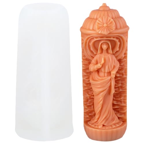 XIAOSHUI 3D-Kerzenform für religiöse Jungfrau Maria, Kunstharz, Gießformen für Kerzen, Heimdekoration, Aromatherapie, Kerzen, Gips, Polymer-Ton, Handwerk von XIAOSHUI