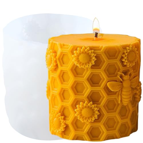 XIAOSHUI Bienenwaben-Blumen-Form, Zylinder-Kerzenform, Honigbienensäulen, Silikon-Kerzenformen, Bienenstockharz, Gießform für Kerzenherstellung, Kerzen, Heimdekoration, Bienenwachs, Kerzen, Gips, Ton XIAOSHUI Bienenwaben-Blumen-Form, Zylinder-Kerzenform, Honigbienensäulen, Silikon-Kerzenformen, Bienenstockharz, Gießform für Kerzenherstellung, Kerzen, Heimdekoration, Bienenwachs, Kerzen, Gips, Ton von XIAOSHUI