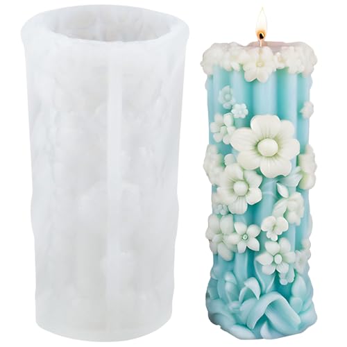 XIAOSHUI Geprägte Blume, Zylinder, Kerze, Silikonform, Blumensäulen, Kunstharz, Gießformen für Kerzenherstellung, Aromatherapie, Kerzen, Gips, Polymerton, Basteln, Kerzen, Heimdekoration XIAOSHUI Geprägte Blume, Zylinder, Kerze, Silikonform, Blumensäulen, Kunstharz, Gießformen für Kerzenherstellung, Aromatherapie, Kerzen, Gips, Polymerton, Basteln, Kerzen, Heimdekoration von XIAOSHUI