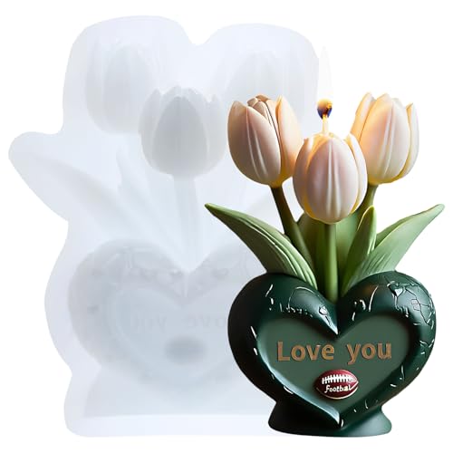 XIAOSHUI Herzform für Tulpen, Kerzen, Tulpen, Blumen, Silikonharz, Gießformen für Kerzenherstellung, Aromatherapie, Kerzen, Gips, Polymerton, Basteln, Kerzen, Heimdekoration XIAOSHUI Herzform für Tulpen, Kerzen, Tulpen, Blumen, Silikonharz, Gießformen für Kerzenherstellung, Aromatherapie, Kerzen, Gips, Polymerton, Basteln, Kerzen, Heimdekoration von XIAOSHUI