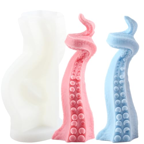 XIAOSHUI Oktopus Tentakel Form Oktopus Tentakel Kerzenform Oktopus Tentakel Silikonform Oktopus Tentakel Harz Gießformen Für Kerzenherstellung Kerzen Heimdekoration Form Kerzen Harz Ton Handwerk von XIAOSHUI