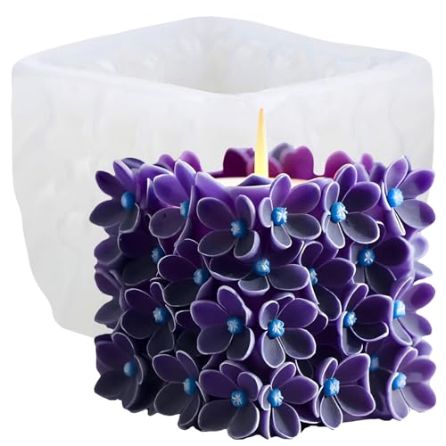 XIAOSHUI Quadratische Hortensienkerzenform, geometrische Blume, Kerzen, Silikonform, Hortensien, Blume, Kunstharz, Gießformen für Kerzenherstellung, Aromatherapie, Kerzen, Gips, Polymerton XIAOSHUI Quadratische Hortensienkerzenform, geometrische Blume, Kerzen, Silikonform, Hortensien, Blume, Kunstharz, Gießformen für Kerzenherstellung, Aromatherapie, Kerzen, Gips, Polymerton von XIAOSHUI