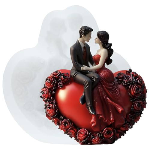 XIAOSHUI Romantische Paar-Kerzenform für Hochzeit, Braut, Bräutigam, Silikon-Kerzenformen, Herz, Rosenharz, Gießform für Kerzenherstellung, Aromatherapie, Kerzen, Gips, Polymerton, Basteln, Kerzen XIAOSHUI Romantische Paar-Kerzenform für Hochzeit, Braut, Bräutigam, Silikon-Kerzenformen, Herz, Rosenharz, Gießform für Kerzenherstellung, Aromatherapie, Kerzen, Gips, Polymerton, Basteln, Kerzen von XIAOSHUI