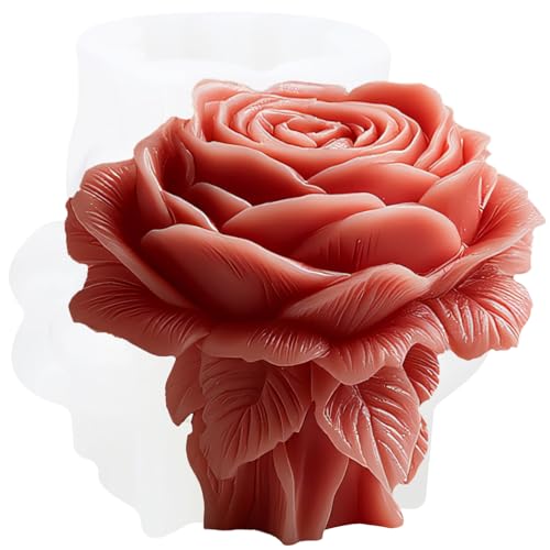 XIAOSHUI Rosen-Kerzenform, Rosen-Säulenkerzen-Form, Blume, Silikonharz, Gießformen für Kerzenherstellung, Aromatherapie, Gipskerzen, Modelliermasse, Handwerk XIAOSHUI Rosen-Kerzenform, Rosen-Säulenkerzen-Form, Blume, Silikonharz, Gießformen für Kerzenherstellung, Aromatherapie, Gipskerzen, Modelliermasse, Handwerk von XIAOSHUI