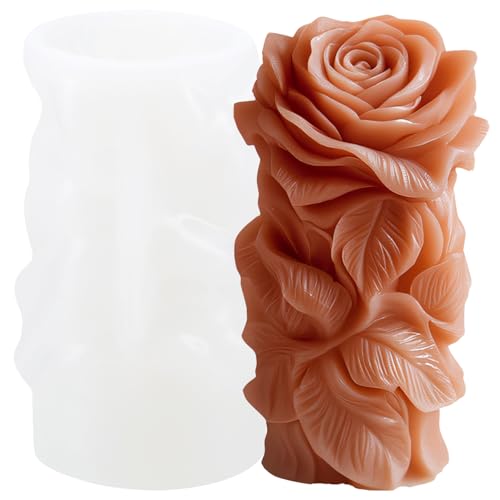 XIAOSHUI Rosen-Stumpenkerzen-Form, Rosenblüte, Kerze, Blume, Silikonharz, Gießformen für Kerzenherstellung, Aromatherapie, Gipskerzen, Modelliermasse, Handwerk XIAOSHUI Rosen-Stumpenkerzen-Form, Rosenblüte, Kerze, Blume, Silikonharz, Gießformen für Kerzenherstellung, Aromatherapie, Gipskerzen, Modelliermasse, Handwerk von XIAOSHUI