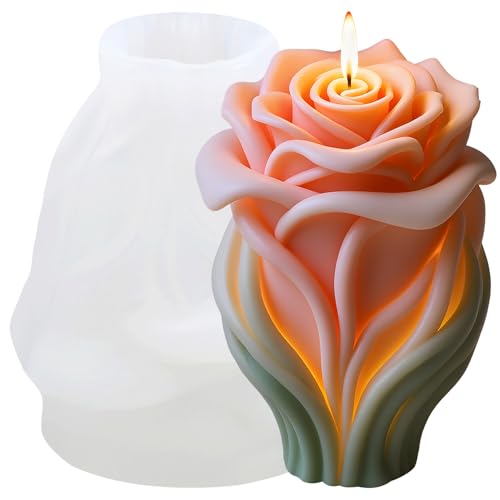 XIAOSHUI Rosenblüten-Kerzenform, Rosen-Silikonharz, Gießformen für Kerzenherstellung, Aromatherapie, Kerzen, Gips, Polymerton, Basteln, Kerzen, Heimdekoration XIAOSHUI Rosenblüten-Kerzenform, Rosen-Silikonharz, Gießformen für Kerzenherstellung, Aromatherapie, Kerzen, Gips, Polymerton, Basteln, Kerzen, Heimdekoration von XIAOSHUI
