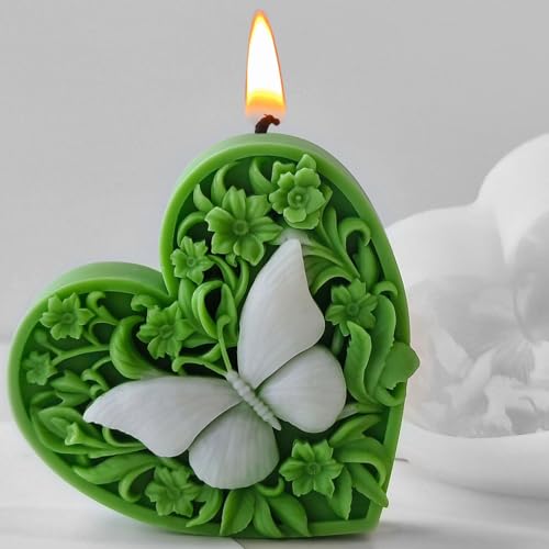 XIAOSHUI Schmetterlings-Herz-Kerzenform, Schmetterlingskerzen, Silikonformen, Herz, Kunstharz, Gießform für Kerzen, Heimdekoration, Kerzenherstellung, Aromatherapie, Kerzen, Gips, Ton, Handwerk XIAOSHUI Schmetterlings-Herz-Kerzenform, Schmetterlingskerzen, Silikonformen, Herz, Kunstharz, Gießform für Kerzen, Heimdekoration, Kerzenherstellung, Aromatherapie, Kerzen, Gips, Ton, Handwerk von XIAOSHUI