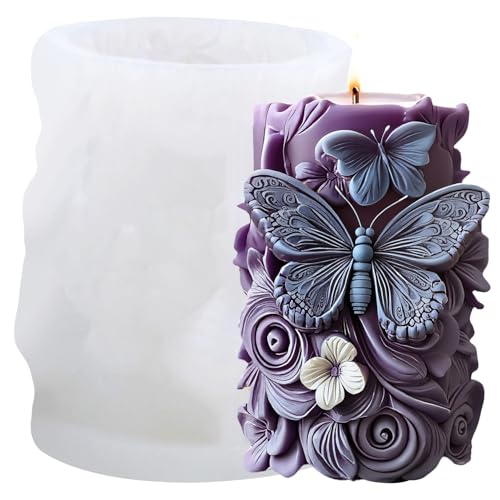 XIAOSHUI Schmetterlingsform für Kerzen, Zylinder, Schmetterling, Blume, Zylinder, Silikonharz, Gießformen für Kerzenherstellung, Aromatherapie, Kerzen, Gips, Polymerton, Basteln, Kerzen XIAOSHUI Schmetterlingsform für Kerzen, Zylinder, Schmetterling, Blume, Zylinder, Silikonharz, Gießformen für Kerzenherstellung, Aromatherapie, Kerzen, Gips, Polymerton, Basteln, Kerzen von XIAOSHUI
