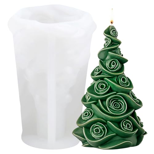 XIAOSHUI Silikon-Kerzenform für Weihnachtsbaum, Rose, Blume, Kunstharz, Gießformen für Kerzenherstellung, Aromatherapie, Kerzen, Gips, Polymerton, Bastelkerze, Heimdekoration XIAOSHUI Silikon-Kerzenform für Weihnachtsbaum, Rose, Blume, Kunstharz, Gießformen für Kerzenherstellung, Aromatherapie, Kerzen, Gips, Polymerton, Bastelkerze, Heimdekoration von XIAOSHUI