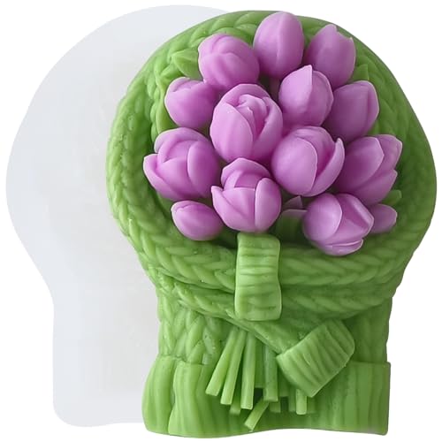 XIAOSHUI Silikon-Kerzenformen für Tulpenstrauß, Tulpen, Kerzen, Blumen, Kunstharz, Gießform für Kerzenherstellung, Aromatherapie, Kerzen, Gips, Ton, Handwerk, Kerzen, Heimdekoration XIAOSHUI Silikon-Kerzenformen für Tulpenstrauß, Tulpen, Kerzen, Blumen, Kunstharz, Gießform für Kerzenherstellung, Aromatherapie, Kerzen, Gips, Ton, Handwerk, Kerzen, Heimdekoration von XIAOSHUI