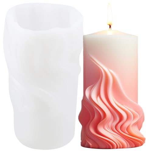 XIAOSHUI Silikonform für Kerzenherstellung, Aromatherapie, Kerzen, Gips, Ton, Basteln, Kerzen, Heimdekoration, Spiralzylinder, Kerzenform, Kunstharz, Gießform von XIAOSHUI