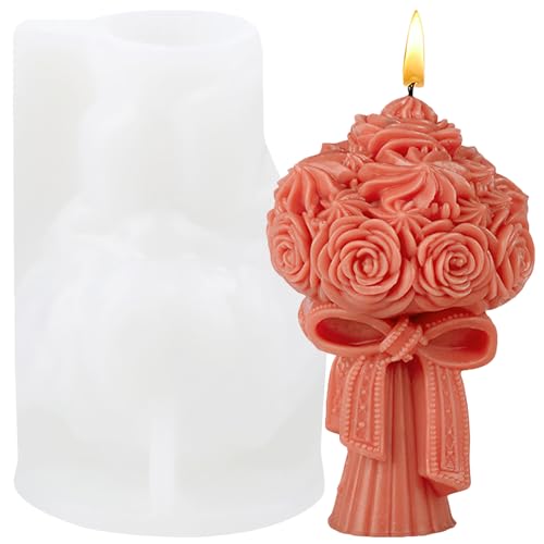 XIAOSHUI Silikonform für Rosenstrauß, Kerzen, Blumenstrauß, Kerzen, Kunstharz, Gießformen für Kerzenherstellung, Aromatherapie, Gipskerzen, Modelliermasse, Handwerk XIAOSHUI Silikonform für Rosenstrauß, Kerzen, Blumenstrauß, Kerzen, Kunstharz, Gießformen für Kerzenherstellung, Aromatherapie, Gipskerzen, Modelliermasse, Handwerk von XIAOSHUI