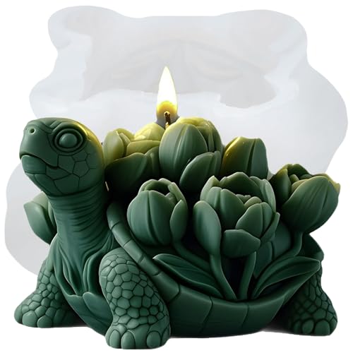 XIAOSHUI Silikonform für Tulpen, Schildkröten, Kerzen, Blumen, Tulpen, geprägte Schildkröte, Silikonharz, Gießformen für Kerzenherstellung, Aromatherapie, Kerzen, Gips, Polymerton, Bastelkerze XIAOSHUI Silikonform für Tulpen, Schildkröten, Kerzen, Blumen, Tulpen, geprägte Schildkröte, Silikonharz, Gießformen für Kerzenherstellung, Aromatherapie, Kerzen, Gips, Polymerton, Bastelkerze von XIAOSHUI