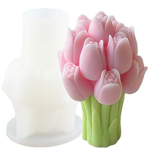 XIAOSHUI Silikon-Kerzenformen für Tulpenstrauß, Tulpen, Kerzen, Tulpen, Blumenstrauß, Kerzen, Tulpen, Blumen, Epoxidharz, Formen für Kerzenherstellung, Kerzen, Kunstharz, Ton, Handwerk XIAOSHUI Silikon-Kerzenformen für Tulpenstrauß, Tulpen, Kerzen, Tulpen, Blumenstrauß, Kerzen, Tulpen, Blumen, Epoxidharz, Formen für Kerzenherstellung, Kerzen, Kunstharz, Ton, Handwerk von XIAOSHUI