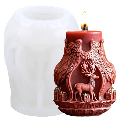 XIAOSHUI Silikonform für Weihnachtskerzen, Rentier, Kerzen, Weihnachten, Elch, Harz, Gießformen für Kerzenherstellung, Aromatherapie, Kerzen, Gips, Polymerton, Bastelkerze, Heimdekoration XIAOSHUI Silikonform für Weihnachtskerzen, Rentier, Kerzen, Weihnachten, Elch, Harz, Gießformen für Kerzenherstellung, Aromatherapie, Kerzen, Gips, Polymerton, Bastelkerze, Heimdekoration von XIAOSHUI