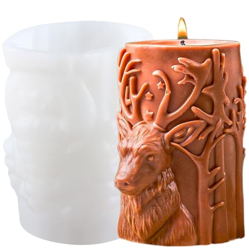 XIAOSHUI Silikonform für Weihnachtskerzen, geschnitzt, Elch, Kerzen, zylinderförmig, geprägt, Rentier-Harz, Gießformen für Kerzenherstellung, Kerzen, Heimdekoration, Aromatherapie, Gipskerzen, XIAOSHUI Silikonform für Weihnachtskerzen, geschnitzt, Elch, Kerzen, zylinderförmig, geprägt, Rentier-Harz, Gießformen für Kerzenherstellung, Kerzen, Heimdekoration, Aromatherapie, Gipskerzen, von XIAOSHUI