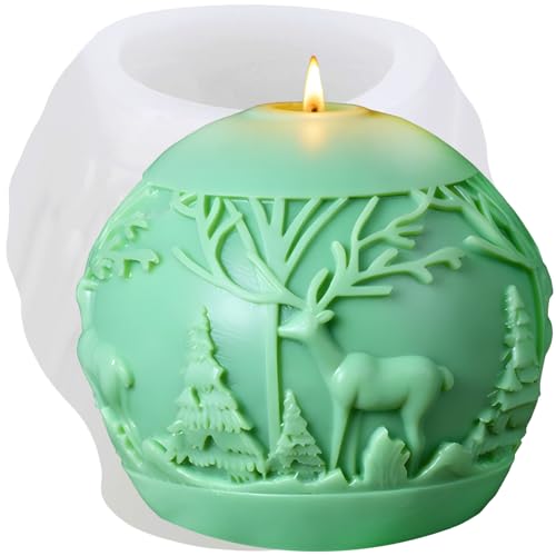 XIAOSHUI Weihnachtskugel Kerzenform Weihnachtsbaum Elch Kugel Silikonharz Gießformen für Kerzenherstellung Aromatherapie Kerzen Gips Polymer Ton Handwerk Kerze Heimdekoration XIAOSHUI Weihnachtskugel Kerzenform Weihnachtsbaum Elch Kugel Silikonharz Gießformen für Kerzenherstellung Aromatherapie Kerzen Gips Polymer Ton Handwerk Kerze Heimdekoration von XIAOSHUI