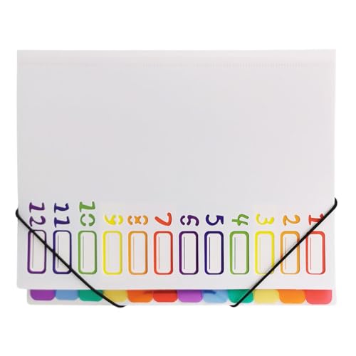 XIAOXIAOYU Aktenordner mit Etiketten, erweiterbarer Aktenordner – 12 Schichten Regenbogen-Klassifizierungsordner für Briefpapiere XIAOXIAOYU Aktenordner mit Etiketten, erweiterbarer Aktenordner – 12 Schichten Regenbogen-Klassifizierungsordner für Briefpapiere von XIAOXIAOYU