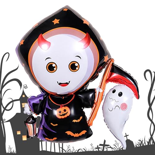 XIAOXIAOYU Geister-Folienballons für Party, Halloween-Dekoration, -Fledermäuse, Aluminiumfolien-Ballons für Halloween-Party, Mottoparty XIAOXIAOYU Geister-Folienballons für Party, Halloween-Dekoration, -Fledermäuse, Aluminiumfolien-Ballons für Halloween-Party, Mottoparty von XIAOXIAOYU