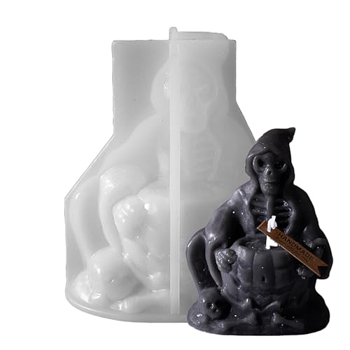 XIAOXIAOYU Halloween-Silikonformen, Silikon-Kerzenform mit Totenkopf-Motiv, Gothic- -Harzformen, Halloween, handgefertigte Kerzenherstellung, Formen für Epoxidharz, Seife, Gips XIAOXIAOYU Halloween-Silikonformen, Silikon-Kerzenform mit Totenkopf-Motiv, Gothic- -Harzformen, Halloween, handgefertigte Kerzenherstellung, Formen für Epoxidharz, Seife, Gips von XIAOXIAOYU