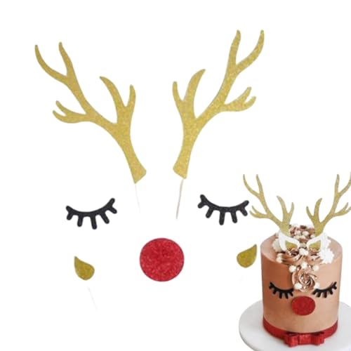 XIAOXIAOYU Hirschgeweih Tortenaufsatz | Kuchendekoration Tortenaufsatz Hirschgeweih – Kuchen Dessert Topper Kuchen Dekorieren Supplies Sicher für Hochzeit Weihnachten von XIAOXIAOYU