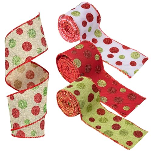 XIAOXIAOYU Juteband mit Draht, 4 Rollen, Geschenkband, Weihnachtskranzband – schönes dekoratives Band für Bäume, , Treppen, Fenster XIAOXIAOYU Juteband mit Draht, 4 Rollen, Geschenkband, Weihnachtskranzband – schönes dekoratives Band für Bäume, , Treppen, Fenster von XIAOXIAOYU