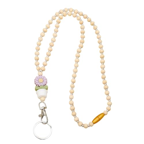 XIAOXIAOYU Perlen-Lanyards für Ausweise, Lehrer-Schlüsselband für Schlüssel, niedliches modisches Boho-Blumen- und Holzperlen-Schlüsselband für Frauen, Studenten-Ausweis-Abzeichen XIAOXIAOYU Perlen-Lanyards für Ausweise, Lehrer-Schlüsselband für Schlüssel, niedliches modisches Boho-Blumen- und Holzperlen-Schlüsselband für Frauen, Studenten-Ausweis-Abzeichen von XIAOXIAOYU