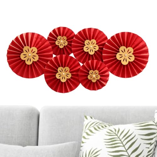 XIAOXIAOYU Rote Papierfächer Blumen | 6 x Neujahrs-Fächer Wanddekoration – Papierfächer Blumenhintergründe Dekorationen für Feier, Hochzeit, Geburtstag XIAOXIAOYU Rote Papierfächer Blumen | 6 x Neujahrs-Fächer Wanddekoration – Papierfächer Blumenhintergründe Dekorationen für Feier, Hochzeit, Geburtstag von XIAOXIAOYU