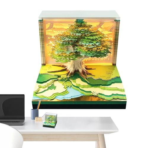 XIAOXIAOYU Tischkalender 2025 – -Kalender 2025 – niedlicher Notizblock, Kalender, Nachtlicht, Urlaubsgeschenk, Papierskulptur, Basteln für Notizen, Planung von XIAOXIAOYU