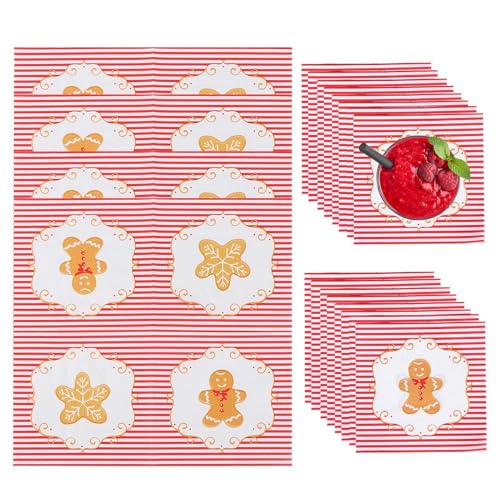 XIAOXIAOYU Weihnachtsservietten, dekorative Lebkuchenmann-Servietten, Winterurlaub-Gästeservietten, bedruckte Papierhandserviette für Weihnachten, den täglichen Bedarf XIAOXIAOYU Weihnachtsservietten, dekorative Lebkuchenmann-Servietten, Winterurlaub-Gästeservietten, bedruckte Papierhandserviette für Weihnachten, den täglichen Bedarf von XIAOXIAOYU