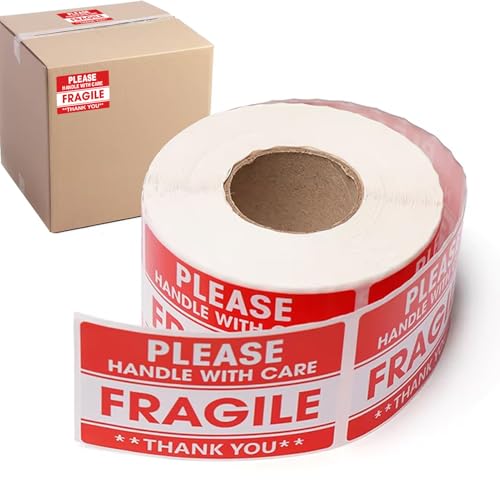 XIAOXIAOYU Zerbrechliche Aufkleber zum Umzug, mit Vorsicht "Handle with Care" Fragile Warnaufkleber – Etiketten Wrap Supplies für Glasgeschirr, Business-Boxen, TV, Küche, Verpackung, Aufbewahrung von XIAOXIAOYU