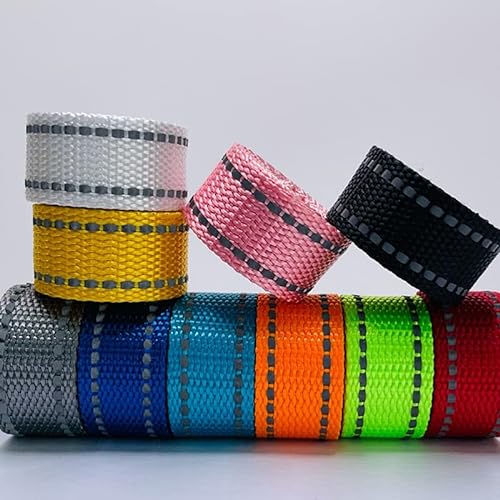 XIAOXIN 50 Yards 15 mm reflektierendes Gurtband aus Polyester, 1 mm Dicke für Haustierhalsband, Rucksack, Gürtel, DIY-Zubehör, 10 Farben von XIAOXIN
