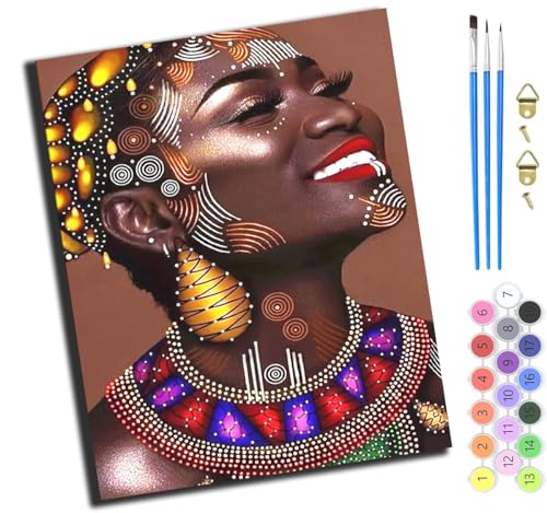 XIAOYOUQIAN Afrikanische Frau,Malen Nach Zahlen Erwachsene,Diy Handgemalt Ölgemälde Kit,Paint By Numbers Adult Mit 3,Pinseln Und Acrylfarbe Leinwand Kit,40X50 Cm,Ohne Rahmen XIAOYOUQIAN Afrikanische Frau,Malen Nach Zahlen Erwachsene,Diy Handgemalt Ölgemälde Kit,Paint By Numbers Adult Mit 3,Pinseln Und Acrylfarbe Leinwand Kit,40X50 Cm,Ohne Rahmen von XIAOYOUQIAN