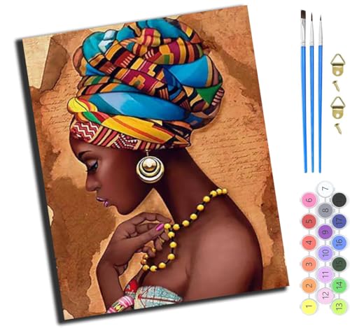 XIAOYOUQIAN Afrikanische Schönheit,Diy Ölgemälde Malen Nach Zahlen Erwachsene Kinder,40X50Cm Handgemalte Geschenke Zahlenmalerei Ab 5 Öl Wandkunst Haus Dekoration Malen,Ohne Rahmen XIAOYOUQIAN Afrikanische Schönheit,Diy Ölgemälde Malen Nach Zahlen Erwachsene Kinder,40X50Cm Handgemalte Geschenke Zahlenmalerei Ab 5 Öl Wandkunst Haus Dekoration Malen,Ohne Rahmen von XIAOYOUQIAN