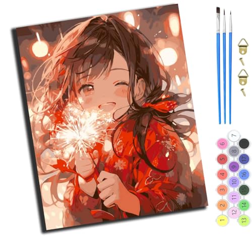 XIAOYOUQIAN Anime Feuerwerk Mädchen,Malen Nach Zahlen Erwachsene,Diy Bastelset Handgemalt Ölgemälde Kit Mit 3,Pinseln Und Acrylfarbe Leinwand Kit,Geschenkideen,40X50 Cm,Mit Rahmen XIAOYOUQIAN Anime Feuerwerk Mädchen,Malen Nach Zahlen Erwachsene,Diy Bastelset Handgemalt Ölgemälde Kit Mit 3,Pinseln Und Acrylfarbe Leinwand Kit,Geschenkideen,40X50 Cm,Mit Rahmen von XIAOYOUQIAN