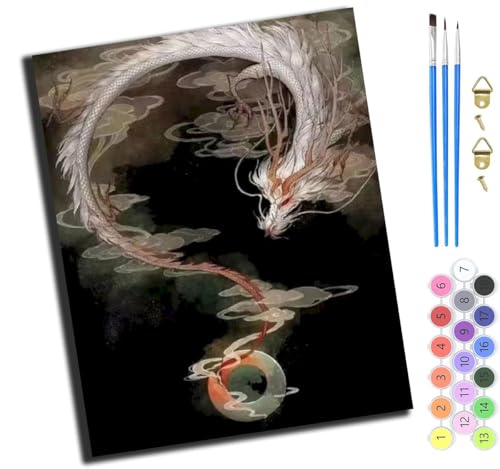 XIAOYOUQIAN Anime Weißer Drache,Malen Nach Zahlen Erwachsene,Diy Handgemalt Ölgemälde,Mit Pinseln Malerei Kits Erwachsene Kunsthandwerk Für Zuhause 40X50 Cm,Mit Rahmen XIAOYOUQIAN Anime Weißer Drache,Malen Nach Zahlen Erwachsene,Diy Handgemalt Ölgemälde,Mit Pinseln Malerei Kits Erwachsene Kunsthandwerk Für Zuhause 40X50 Cm,Mit Rahmen von XIAOYOUQIAN