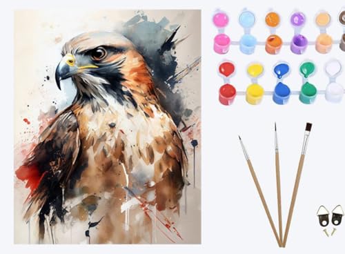 XIAOYOUQIAN Aquarell Tier Vogel Adler,DIY Ölgemälde Malen nach Zahlen Erwachsene Kinder, 40x50cm Handgemalte Geschenke Zahlenmalerei ab 5 Öl Wandkunst Haus Dekoration malen,mit Rahmen XIAOYOUQIAN Aquarell Tier Vogel Adler,DIY Ölgemälde Malen nach Zahlen Erwachsene Kinder, 40x50cm Handgemalte Geschenke Zahlenmalerei ab 5 Öl Wandkunst Haus Dekoration malen,mit Rahmen von XIAOYOUQIAN