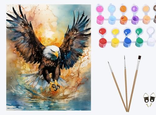 XIAOYOUQIAN Aquarell Vogel Tier Adler,Malen Nach Zahlen, DIY Handgemalt Ölgemälde, 3 Pinseln und Vorgedruckt Leinwand,Ölgemälde, Festival Geschenk Home Deko,40x50cm ,mit Rahmen XIAOYOUQIAN Aquarell Vogel Tier Adler,Malen Nach Zahlen, DIY Handgemalt Ölgemälde, 3 Pinseln und Vorgedruckt Leinwand,Ölgemälde, Festival Geschenk Home Deko,40x50cm ,mit Rahmen von XIAOYOUQIAN