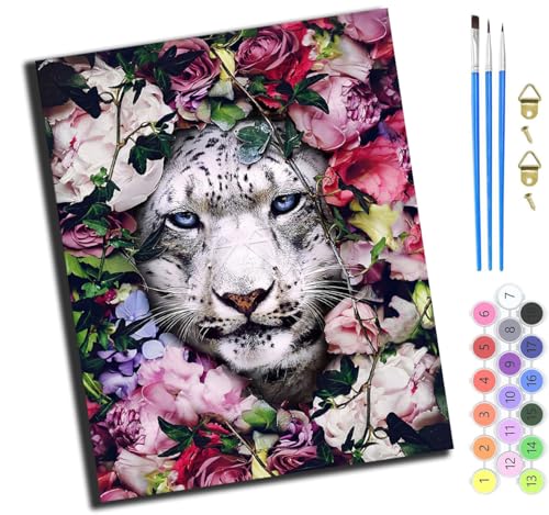 XIAOYOUQIAN Blumen Gepard Tierkunst,Malen Nach Zahlen Erwachsene,Diy Handgemalt Ölgemälde,Mit Pinseln Malerei Kits Erwachsene Kunsthandwerk Für Zuhause 40X50 Cm,Ohne Rahmen XIAOYOUQIAN Blumen Gepard Tierkunst,Malen Nach Zahlen Erwachsene,Diy Handgemalt Ölgemälde,Mit Pinseln Malerei Kits Erwachsene Kunsthandwerk Für Zuhause 40X50 Cm,Ohne Rahmen von XIAOYOUQIAN