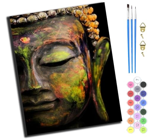 XIAOYOUQIAN Bunte Buddha-Statuen Schöne Gebäude,Malen Nach Zahlen Erwachsene,Diy Handgemalt Ölgemälde Kit,40X50 Cm,Paint By Numbers Adult Mit 3,Pinseln Und Acrylfarbe Leinwand Kit,Mit Rahmen XIAOYOUQIAN Bunte Buddha-Statuen Schöne Gebäude,Malen Nach Zahlen Erwachsene,Diy Handgemalt Ölgemälde Kit,40X50 Cm,Paint By Numbers Adult Mit 3,Pinseln Und Acrylfarbe Leinwand Kit,Mit Rahmen von XIAOYOUQIAN
