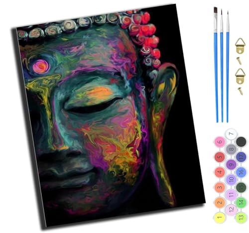 XIAOYOUQIAN Bunte Buddha-Statuen Schöne Gebäude,Malen Nach Zahlen Erwachsene,Paint By Numbers,Diy Handgemalt Ölgemälde Mit 3,Pinseln Und Acrylfarbe Leinwand Kit,40X50 Cm,Mit Rahmen XIAOYOUQIAN Bunte Buddha-Statuen Schöne Gebäude,Malen Nach Zahlen Erwachsene,Paint By Numbers,Diy Handgemalt Ölgemälde Mit 3,Pinseln Und Acrylfarbe Leinwand Kit,40X50 Cm,Mit Rahmen von XIAOYOUQIAN