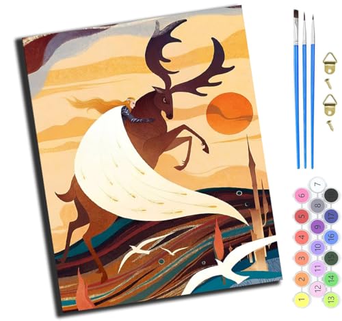 XIAOYOUQIAN Cartoon-Elfenprinz Und Rentier,Malen Nach Zahlen Erwachsene,Diy Handgemalt Ölgemälde Kit,Paint By Numbers Adult Mit 3,Pinseln Und Acrylfarbe Leinwand Kit,40X50 Cm,Mit Rahmen XIAOYOUQIAN Cartoon-Elfenprinz Und Rentier,Malen Nach Zahlen Erwachsene,Diy Handgemalt Ölgemälde Kit,Paint By Numbers Adult Mit 3,Pinseln Und Acrylfarbe Leinwand Kit,40X50 Cm,Mit Rahmen von XIAOYOUQIAN