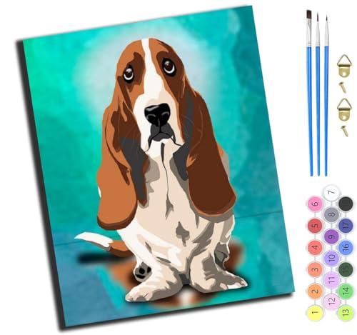XIAOYOUQIAN Cartoon-Hund Cocker Spaniel,Malen Nach Zahlen Erwachsene,Diy Bastelset Handgemalt Ölgemälde Kit Mit 3,Pinseln Und Acrylfarbe Leinwand Kit,Geschenkideen,40X50 Cm,Mit Rahmen XIAOYOUQIAN Cartoon-Hund Cocker Spaniel,Malen Nach Zahlen Erwachsene,Diy Bastelset Handgemalt Ölgemälde Kit Mit 3,Pinseln Und Acrylfarbe Leinwand Kit,Geschenkideen,40X50 Cm,Mit Rahmen von XIAOYOUQIAN
