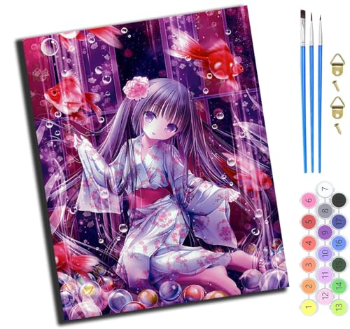 XIAOYOUQIAN Cartoon Japanisches Mädchen,Malen Nach Zahlen Erwachsene,Diy Handgemalt Ölgemälde,Mit Pinseln Malerei Kits Erwachsene Kunsthandwerk Für Zuhause 40X50 Cm,Mit Rahmen XIAOYOUQIAN Cartoon Japanisches Mädchen,Malen Nach Zahlen Erwachsene,Diy Handgemalt Ölgemälde,Mit Pinseln Malerei Kits Erwachsene Kunsthandwerk Für Zuhause 40X50 Cm,Mit Rahmen von XIAOYOUQIAN