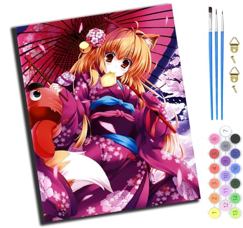 XIAOYOUQIAN Cartoon Japanisches Mädchen,Malen Nach Zahlen Erwachsene,Diy Handgemalt Ölgemälde Kit,Groß Diy Ölgemälde Kit Für Anfänger,Knitterfreie Leinwand,40X50Cm,Mit Rahmen XIAOYOUQIAN Cartoon Japanisches Mädchen,Malen Nach Zahlen Erwachsene,Diy Handgemalt Ölgemälde Kit,Groß Diy Ölgemälde Kit Für Anfänger,Knitterfreie Leinwand,40X50Cm,Mit Rahmen von XIAOYOUQIAN
