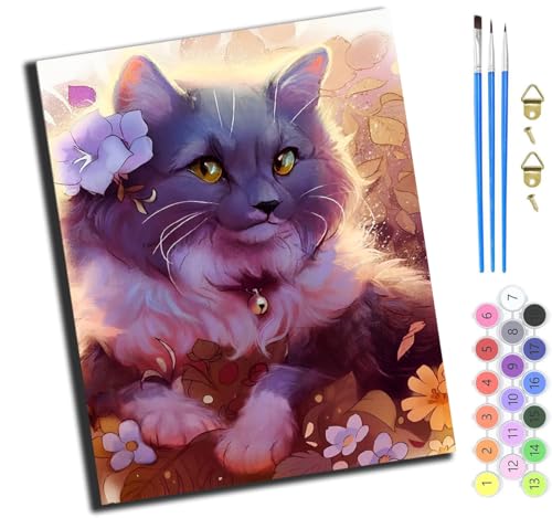 XIAOYOUQIAN Cartoon Katze Nashorn,Malen Nach Zahlen Erwachsene,Diy Handgemalt Ölgemälde Kit,Anfänger Kreativ Bastelset Für Erwachsene Und Mädchen Geschenk,16X20 Inch,Mit Rahmen XIAOYOUQIAN Cartoon Katze Nashorn,Malen Nach Zahlen Erwachsene,Diy Handgemalt Ölgemälde Kit,Anfänger Kreativ Bastelset Für Erwachsene Und Mädchen Geschenk,16X20 Inch,Mit Rahmen von XIAOYOUQIAN