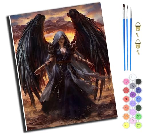 XIAOYOUQIAN Cartoon Schwarzes Engelmädchen,Malen Nach Zahlen Erwachsene,Diy Handgemalt Ölgemälde Kit,Paint By Numbers Adult Mit 3,Pinseln Und Acrylfarbe Leinwand Kit,40X50 Cm,Mit Rahmen XIAOYOUQIAN Cartoon Schwarzes Engelmädchen,Malen Nach Zahlen Erwachsene,Diy Handgemalt Ölgemälde Kit,Paint By Numbers Adult Mit 3,Pinseln Und Acrylfarbe Leinwand Kit,40X50 Cm,Mit Rahmen von XIAOYOUQIAN