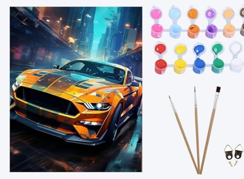 XIAOYOUQIAN Cyber-Straßengelbes Auto,Malen Nach Zahlen, DIY Handgemalt Ölgemälde, 3 Pinseln und Vorgedruckt Leinwand,Ölgemälde, Festival Geschenk Home Deko,40x50cm ,mit Rahmen XIAOYOUQIAN Cyber-Straßengelbes Auto,Malen Nach Zahlen, DIY Handgemalt Ölgemälde, 3 Pinseln und Vorgedruckt Leinwand,Ölgemälde, Festival Geschenk Home Deko,40x50cm ,mit Rahmen von XIAOYOUQIAN