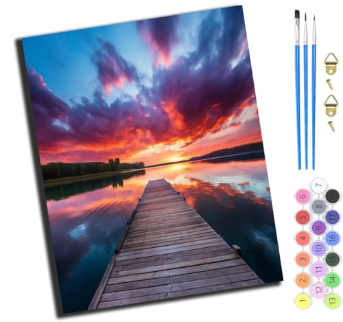 XIAOYOUQIAN Der See Brennt,Malen Nach Zahlen Erwachsene,Diy Handgemalt Ölgemälde Kit,Anfänger Kreativ Bastelset Für Erwachsene Und Mädchen Geschenk,16X20 Inch,Ohne Rahmen XIAOYOUQIAN Der See Brennt,Malen Nach Zahlen Erwachsene,Diy Handgemalt Ölgemälde Kit,Anfänger Kreativ Bastelset Für Erwachsene Und Mädchen Geschenk,16X20 Inch,Ohne Rahmen von XIAOYOUQIAN